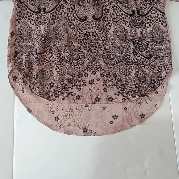 Top by AUTOGRAPH Short Sleeve Beige & Black X-LARGE - Picture 3 of 5